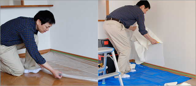 施工前養生作業